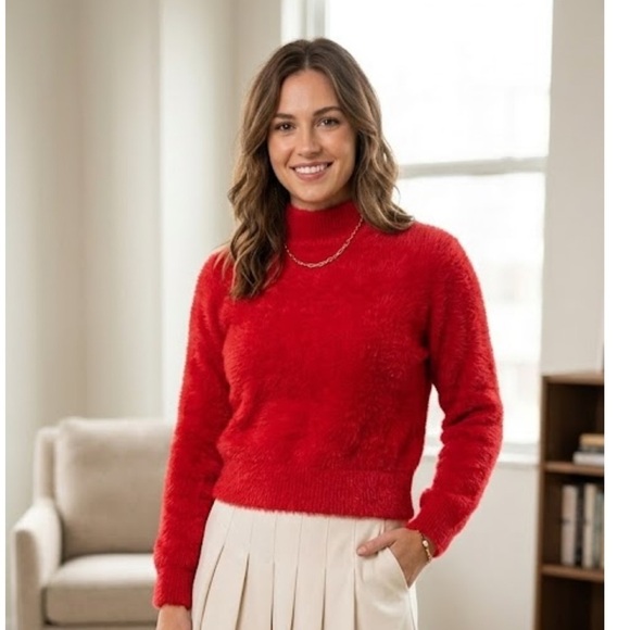 Bailey 44 Sweaters - Bailey 44 Vibrant Red Turtleneck Sweater